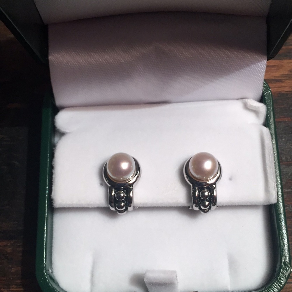 Pearl Clip On Earrings - Costume Jewlery